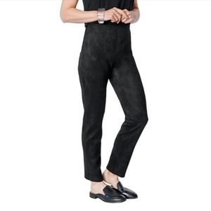 MarlaWynne Faux Suede Straight Leg Pants Size 16 | Luxury Stretch Designer Style